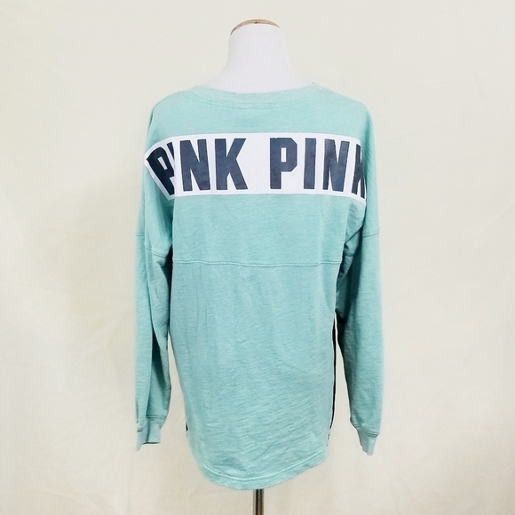 VS PINK aqua sweatshirt mint green mesh sides small - Picture 4 of 7